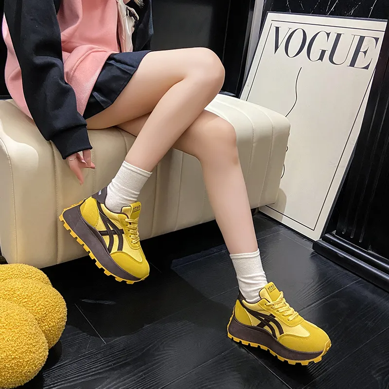 Nrillo Cushioning Anti Slip Wear Resistant Coverage Balance Height Increasing Rebound Low Top Casual Shoes Women's-12