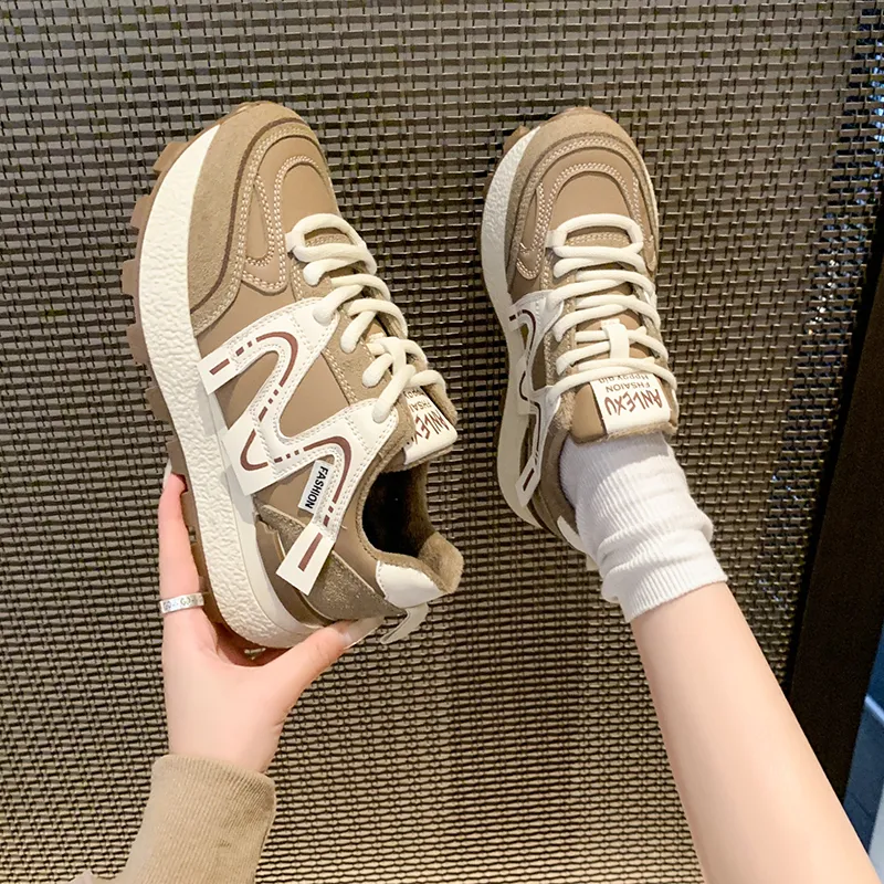 Nrillo Anti Slip Wear Resistant Breathable Height Increasing Low Top Casual Shoes Women's-6