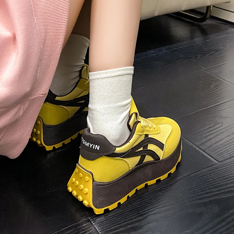Nrillo Cushioning Anti Slip Wear Resistant Coverage Balance Height Increasing Rebound Low Top Casual Shoes Women's-14