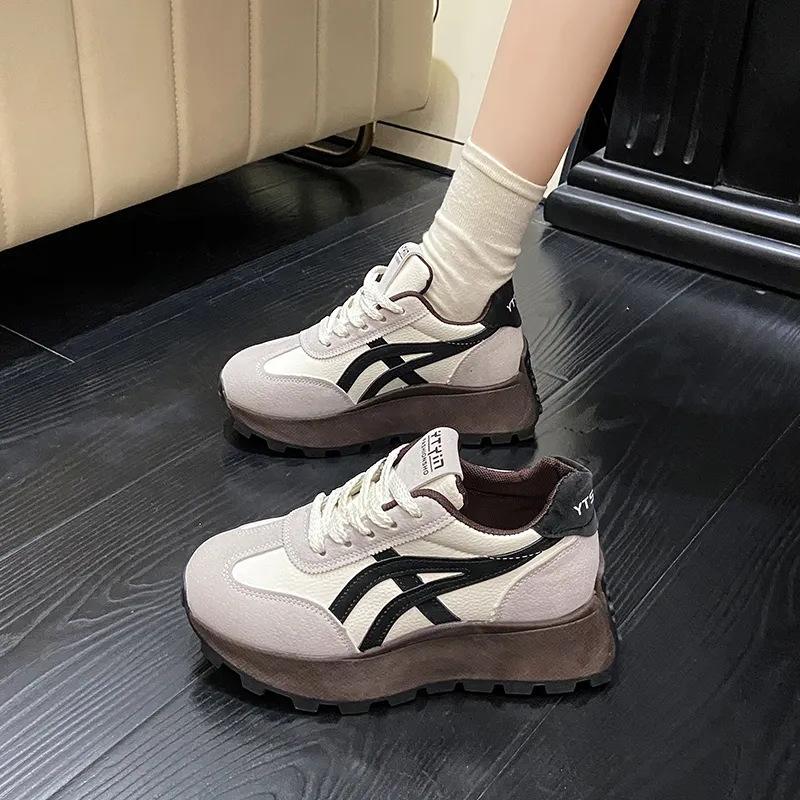 Nrillo Cushioning Anti Slip Wear Resistant Coverage Balance Height Increasing Rebound Low Top Casual Shoes Women's-1