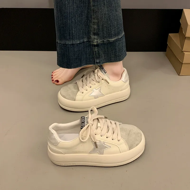 Nrillo Slip Resistant Cushioning Height Increasing Low Top Skateboard Shoes Women's-2