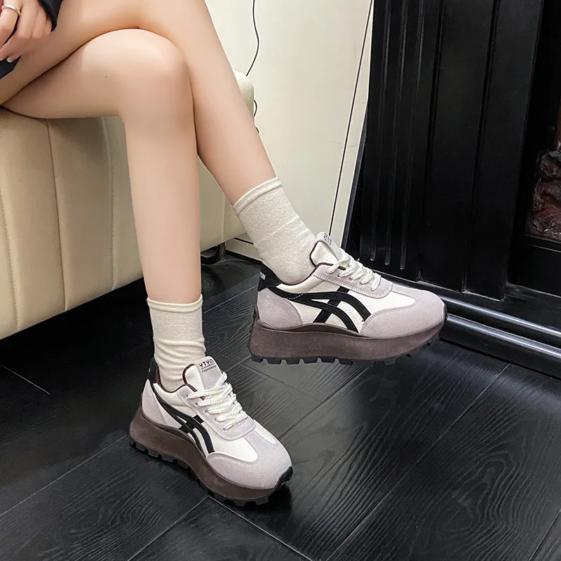 Nrillo Cushioning Anti Slip Wear Resistant Coverage Balance Height Increasing Rebound Low Top Casual Shoes Women's-3