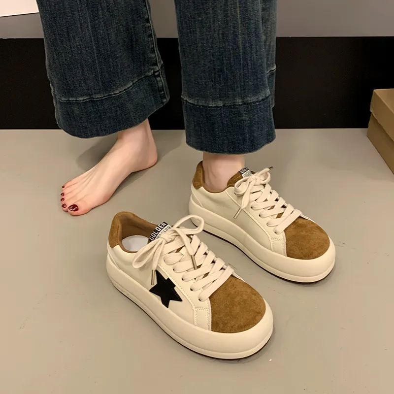 Nrillo Slip Resistant Cushioning Height Increasing Low Top Skateboard Shoes Women's-6