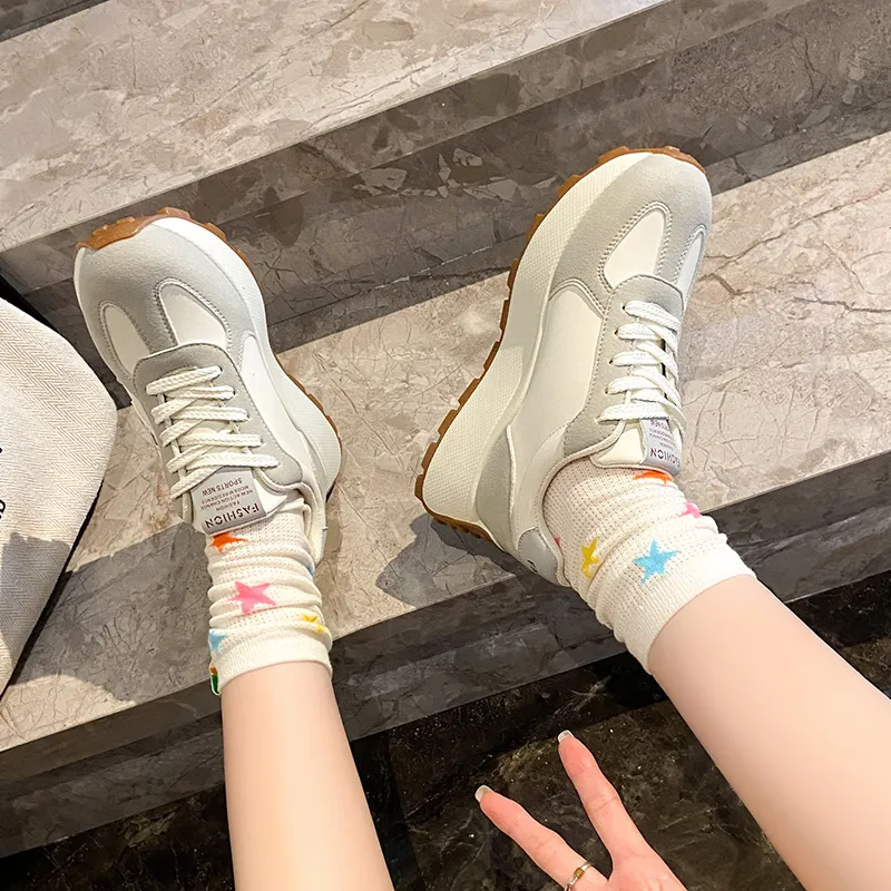 Nrillo Cushioning Anti-Slip Wear-Resistant Coverage Balance Height Increasing Rebound Low-Top Casual Shoes Women's-8