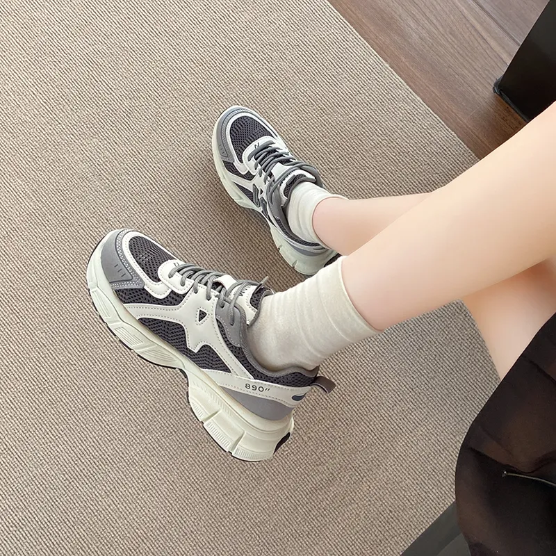 Nrillo Cushioning Anti-Slip Wear-Resistant Coverage Balance Height Increasing Rebound Low-Top Casual Shoes Women's-2