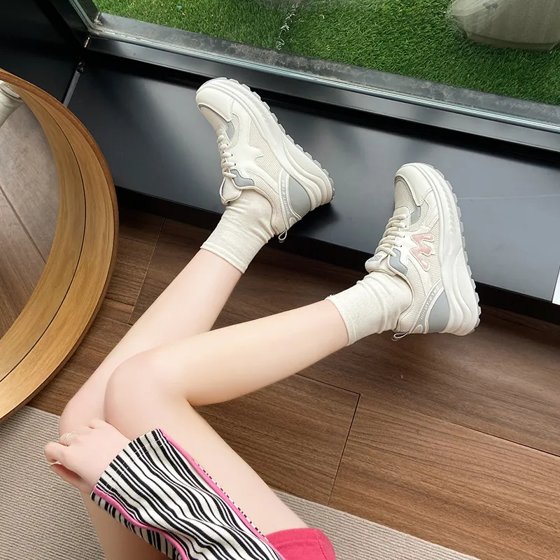 Nrillo Cushioning Anti-Slip Wear-Resistant Coverage Balance Height Increasing Rebound Low-Top Casual Shoes Women's-8
