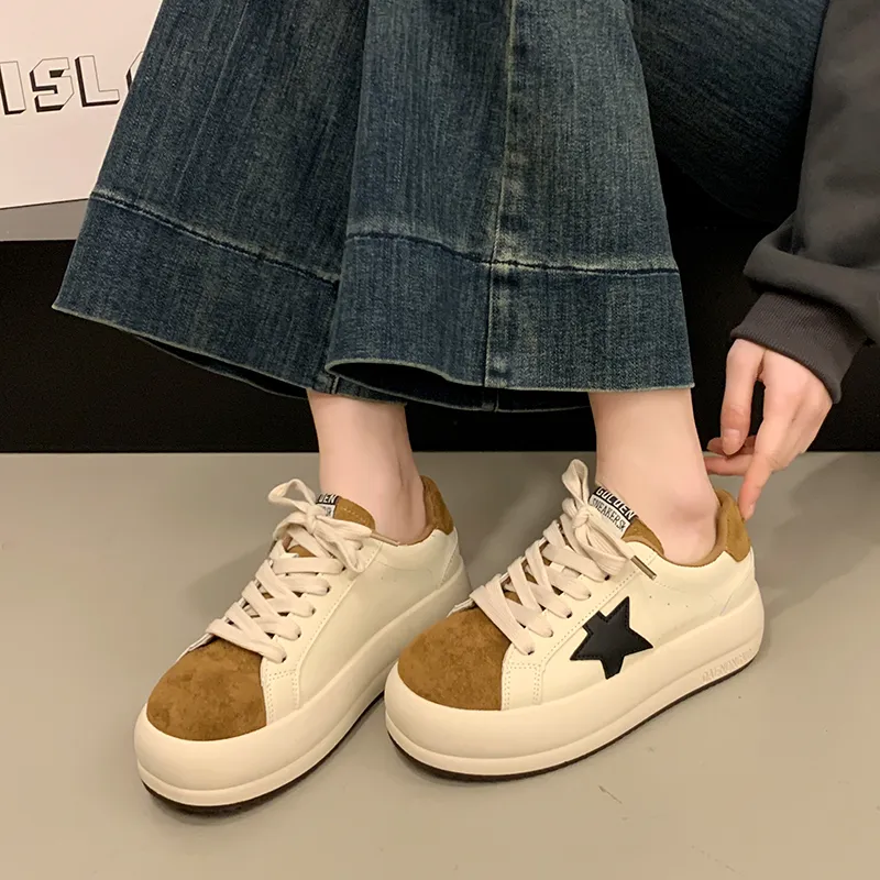 Nrillo Slip Resistant Cushioning Height Increasing Low Top Skateboard Shoes Women's-9