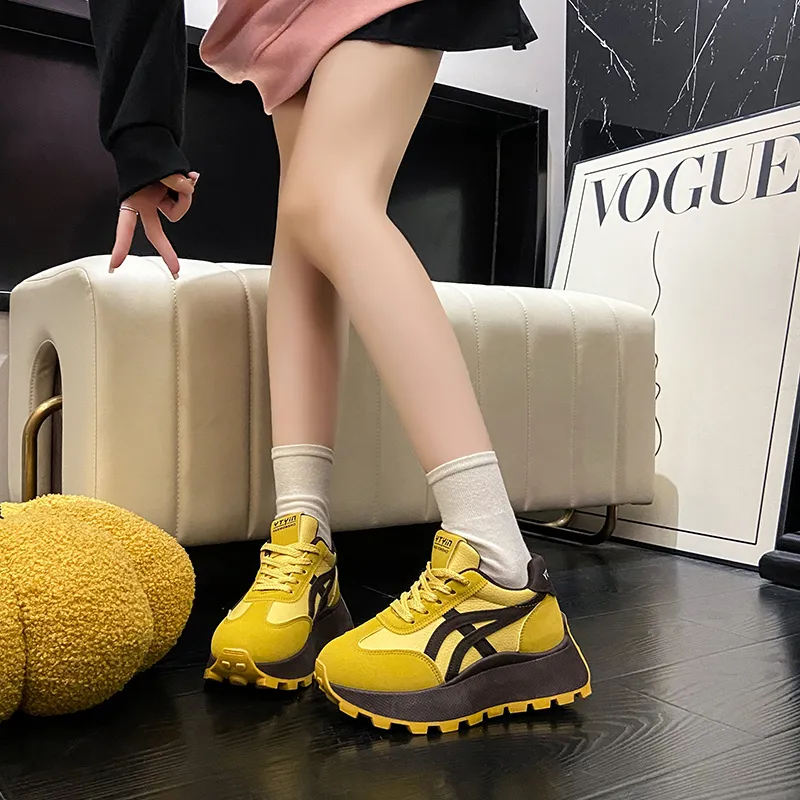 Nrillo Cushioning Anti Slip Wear Resistant Coverage Balance Height Increasing Rebound Low Top Casual Shoes Women's-13