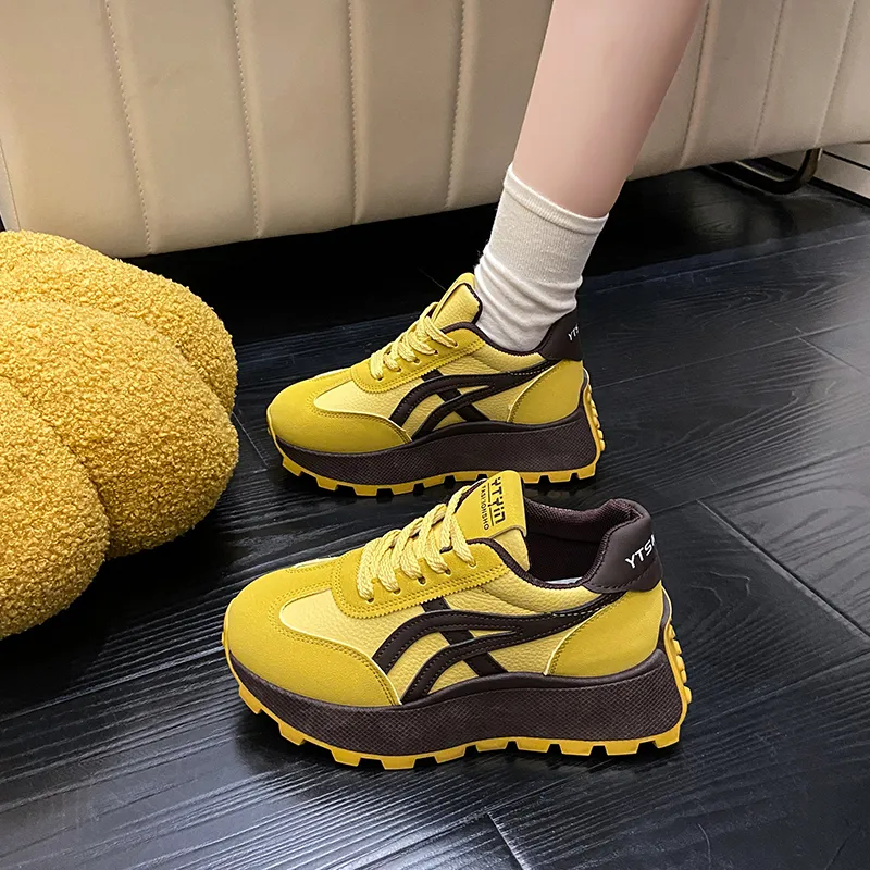 Nrillo Cushioning Anti Slip Wear Resistant Coverage Balance Height Increasing Rebound Low Top Casual Shoes Women's-11