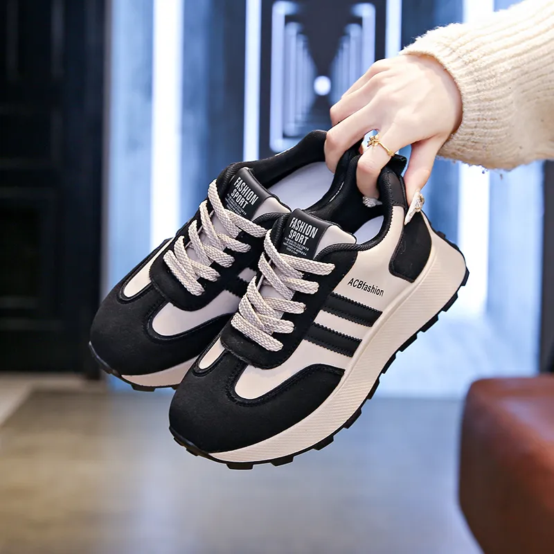 Nrillo Cushioning Anti-Slip Wear-Resistant Coverage Balance Height Increasing Rebound Low-Top Casual Shoes Women's-1
