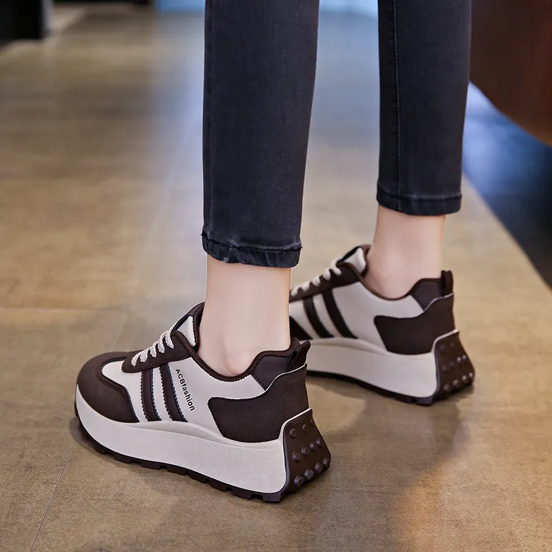 Nrillo Cushioning Anti-Slip Wear-Resistant Coverage Balance Height Increasing Rebound Low-Top Casual Shoes Women's-9