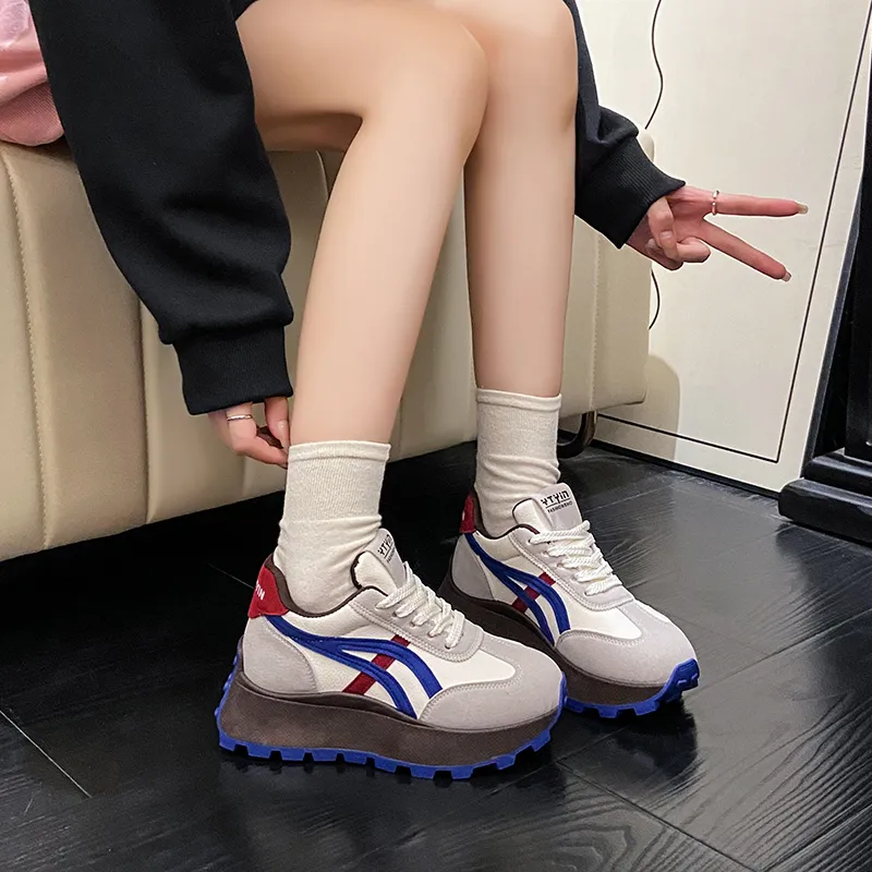 Nrillo Cushioning Anti Slip Wear Resistant Coverage Balance Height Increasing Rebound Low Top Casual Shoes Women's-9