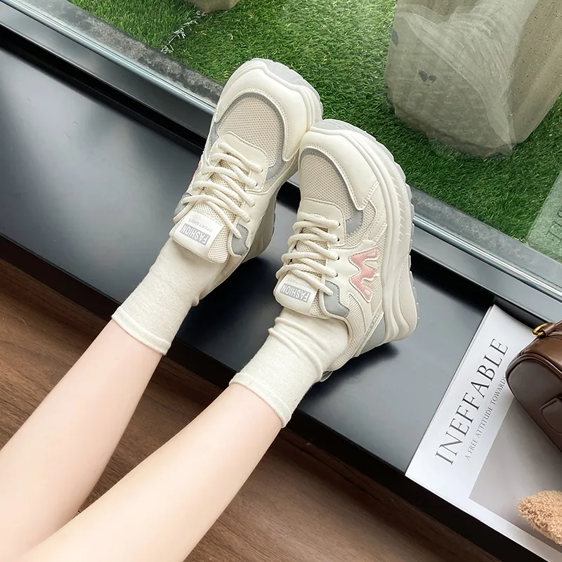 Nrillo Cushioning Anti-Slip Wear-Resistant Coverage Balance Height Increasing Rebound Low-Top Casual Shoes Women's-7