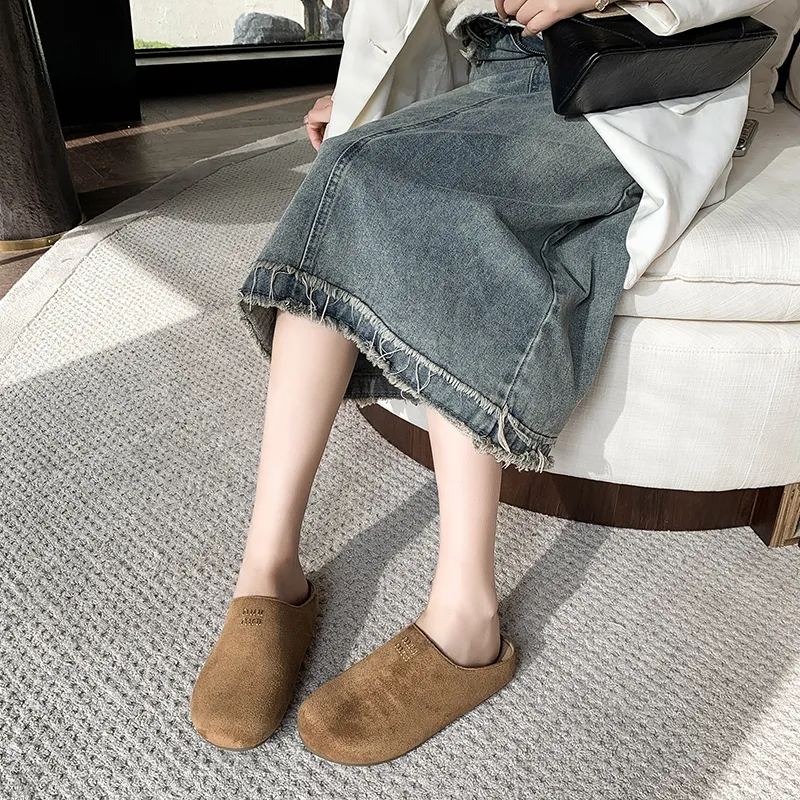 Nrillo Rubber Sole Abrasion Resistant Slip Resistant Wrap toe Slippers Women's-9