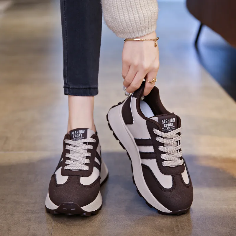 Nrillo Cushioning Anti-Slip Wear-Resistant Coverage Balance Height Increasing Rebound Low-Top Casual Shoes Women's-7