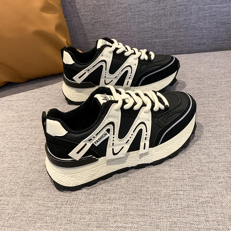 Nrillo Anti Slip Wear Resistant Breathable Height Increasing Low Top Casual Shoes Women's-3