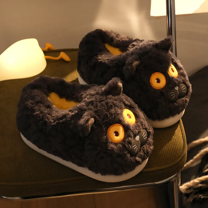 JINGEYU Winter Cartoon Insulated Cotton Slippers Indoor Home Cute Students Warm Velvet Slippers-6