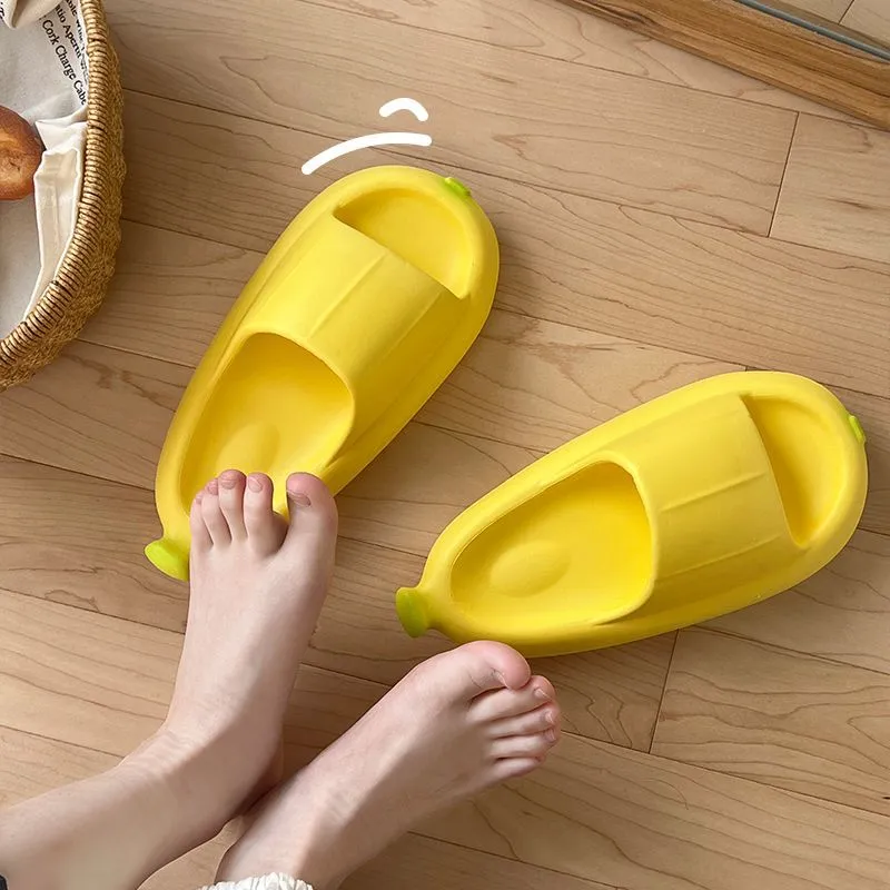 JINGEYU Platform Banana Casual Home Slip Resistant Soft Sole Summer Men's And Women's Lightweight Breathable Slippers-3
