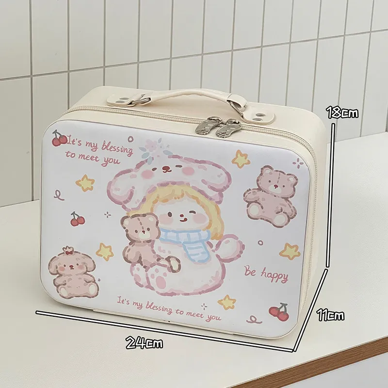 JINGEYU Portable Large Capacity Skin Care Product Storage Box With PU Leather Handle-1