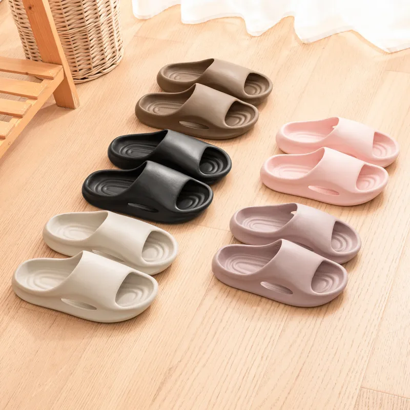 JINGEYU Side Hole Slide Slipper With Squashy And Bouncy Feeling For Indoor Home Use, Thick Bottom Bathroom Slippers-1