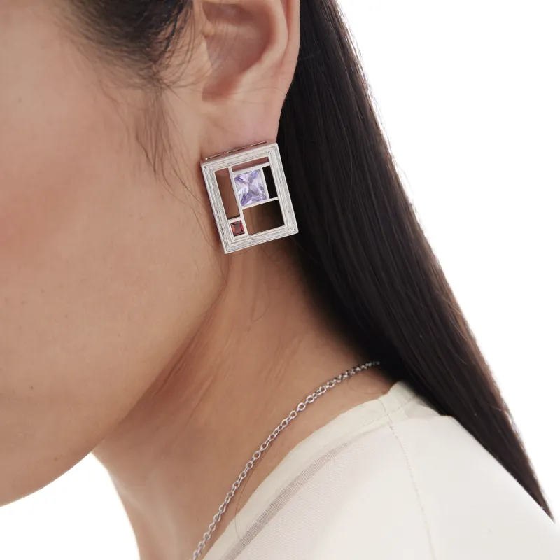 ACC SPACE 18K Gold Plated Copper Earrings Unisex-4