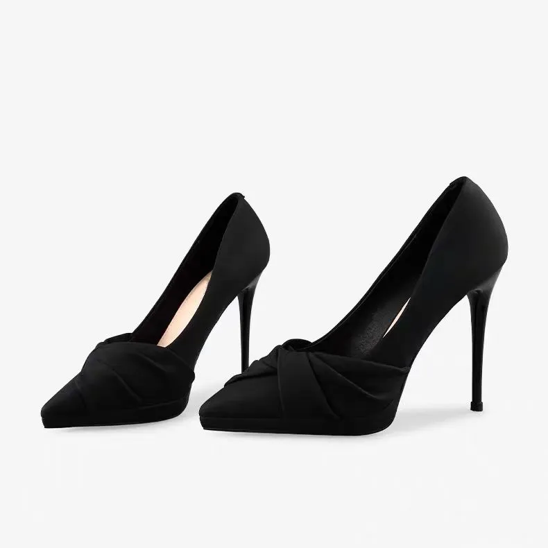 ROBINHOOD Refined Purple Moon Galaxy Box, Elegance Of A Mature Lady Slim Heel High Heels Women's Black-5