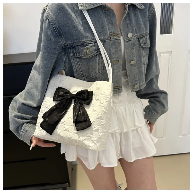 Yalu Canvas Bag, Tote Bag, Shoulder Bag Regular Women's Black White-3
