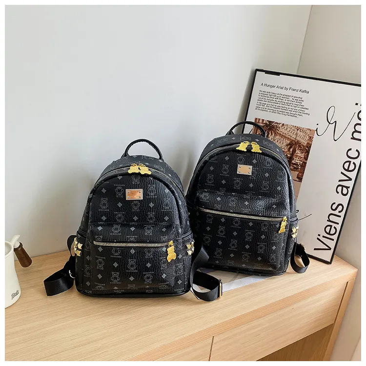Yalu PU Backpack For High School And University Students Regular Women's Ecru/Pink/Black/Ginger Yellow-19