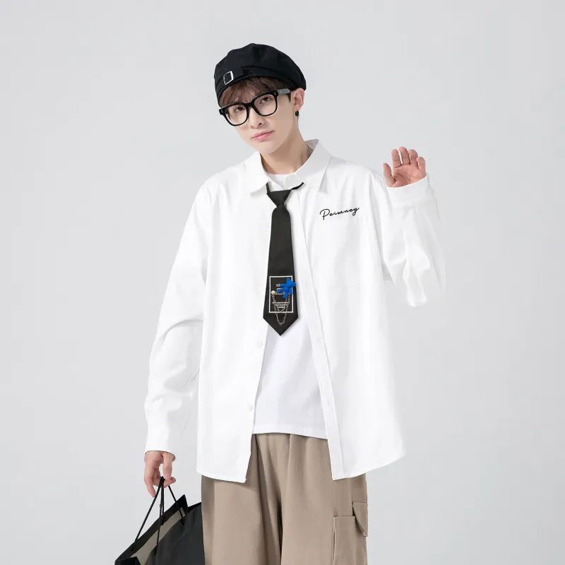 PEIMENG Shirts Unisex White-2