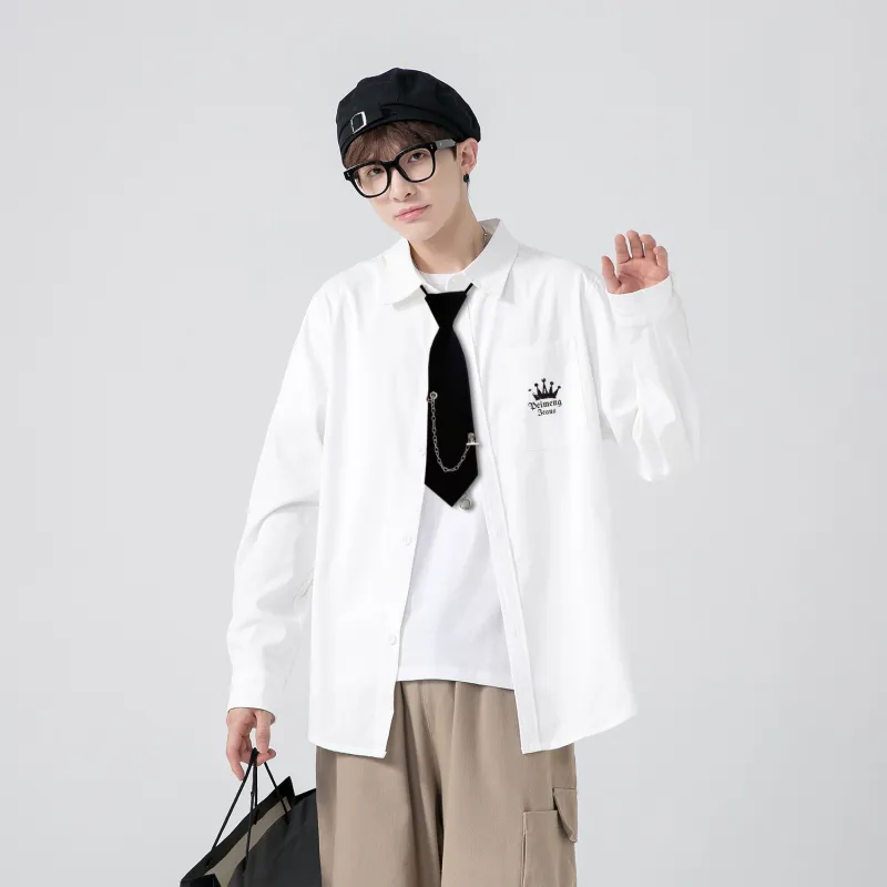 PEIMENG Shirt Matching Set Unisex White-2