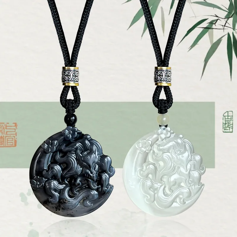 JIAOSHIYU Serpentine Jade Necklaces Unisex-4