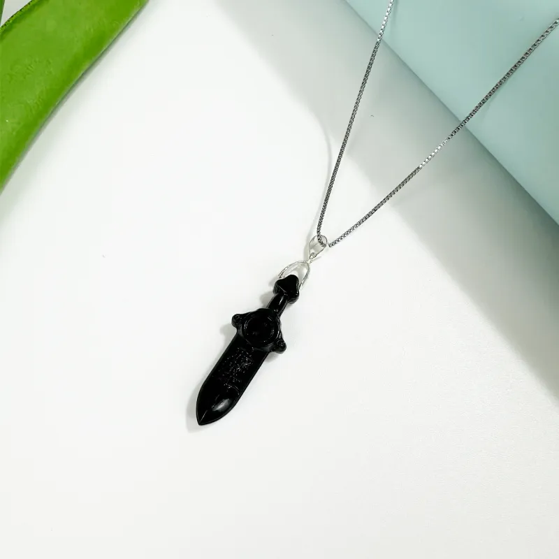 JIAOSHIYU Natural Serpentine Jade Necklaces Unisex-2