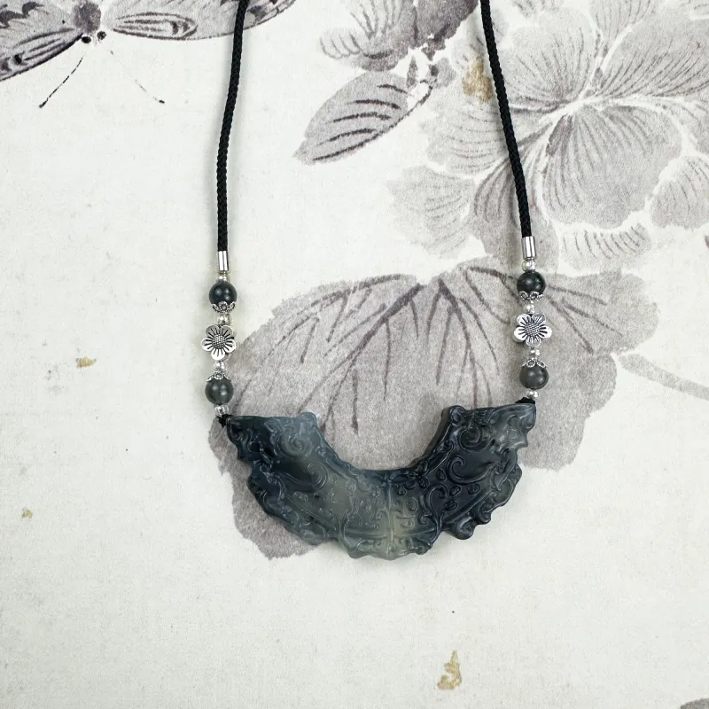 JIAOSHIYU Serpentine Jade Necklaces Unisex-1