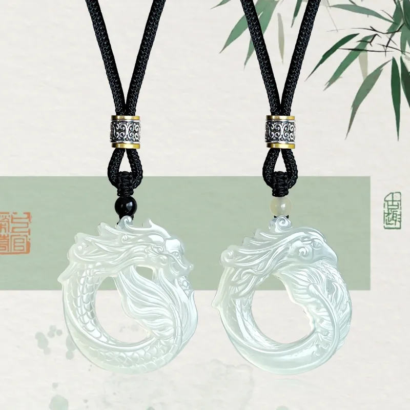 JIAOSHIYU Serpentine Jade Necklaces Unisex-5