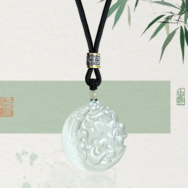 JIAOSHIYU Serpentine Jade Necklaces Unisex-3