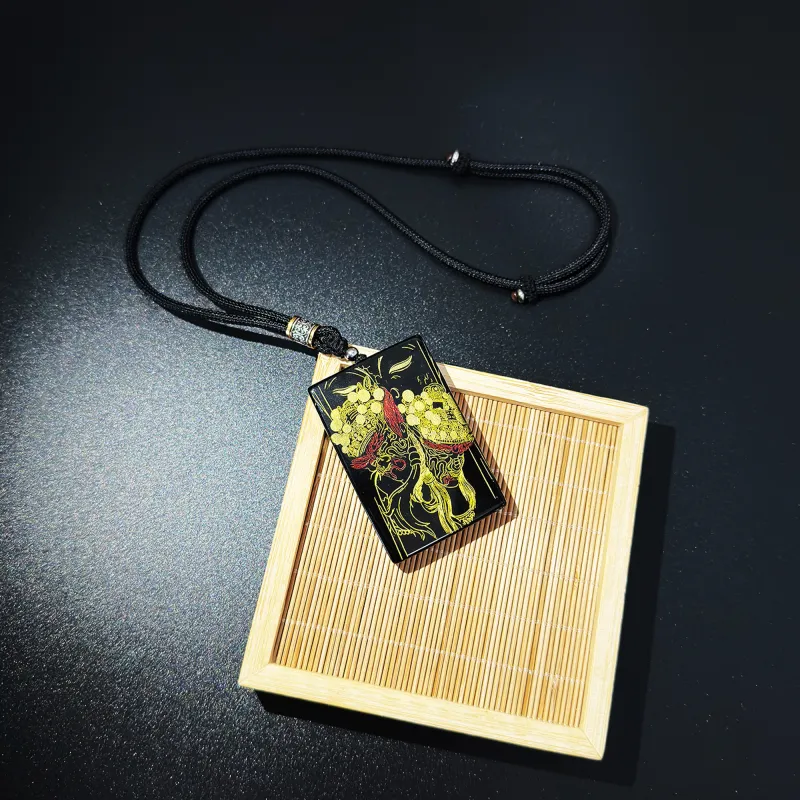 JIAOSHIYU Natural Obsidian Necklaces Unisex-1