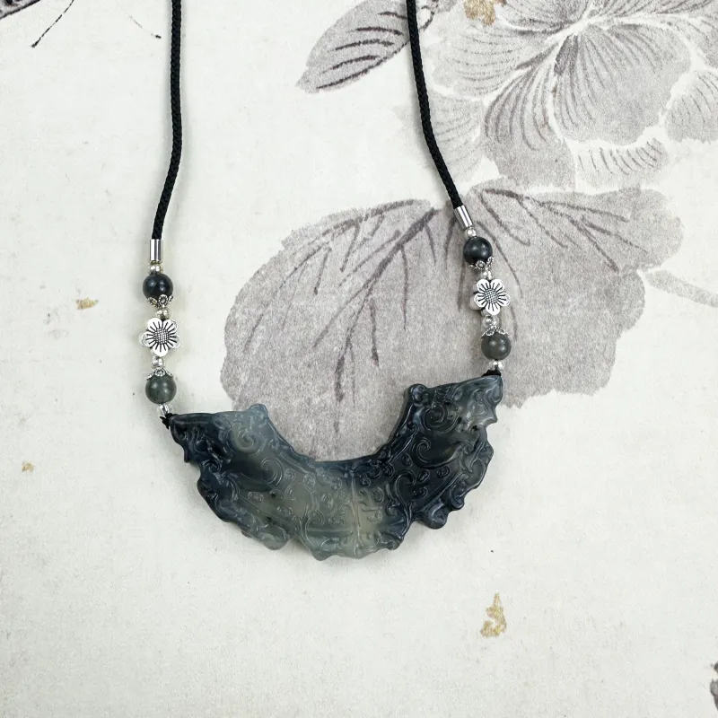 JIAOSHIYU Serpentine Jade Necklaces Unisex-3