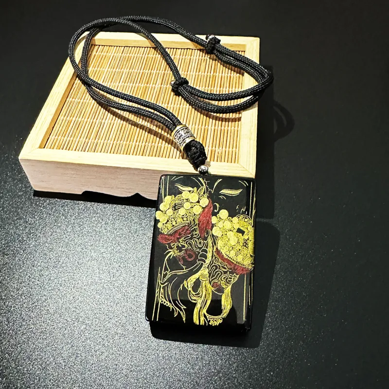 JIAOSHIYU Natural Obsidian Necklaces Unisex-3