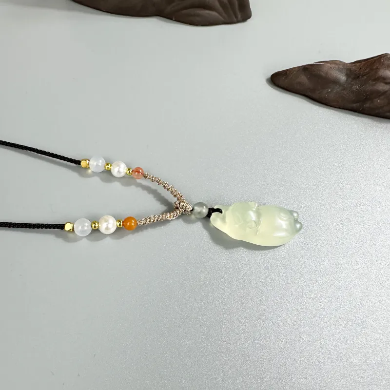 JIAOSHIYU Serpentine Jade Necklaces Women's-1