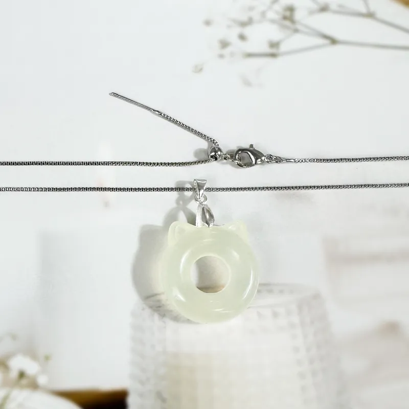 JIAOSHIYU Serpentine Jade Necklaces Unisex-3