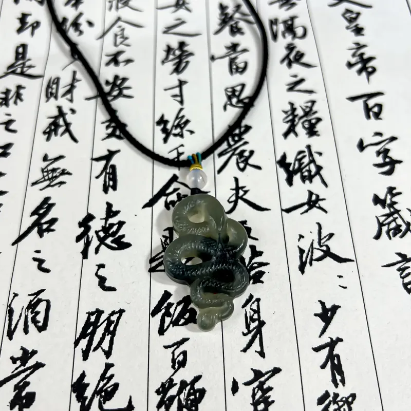 JIAOSHIYU Serpentine Jade Necklaces Unisex-2