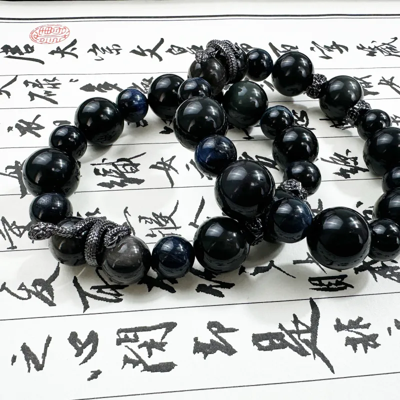 JIAOSHIYU Obsidian Bracelets Unisex-3