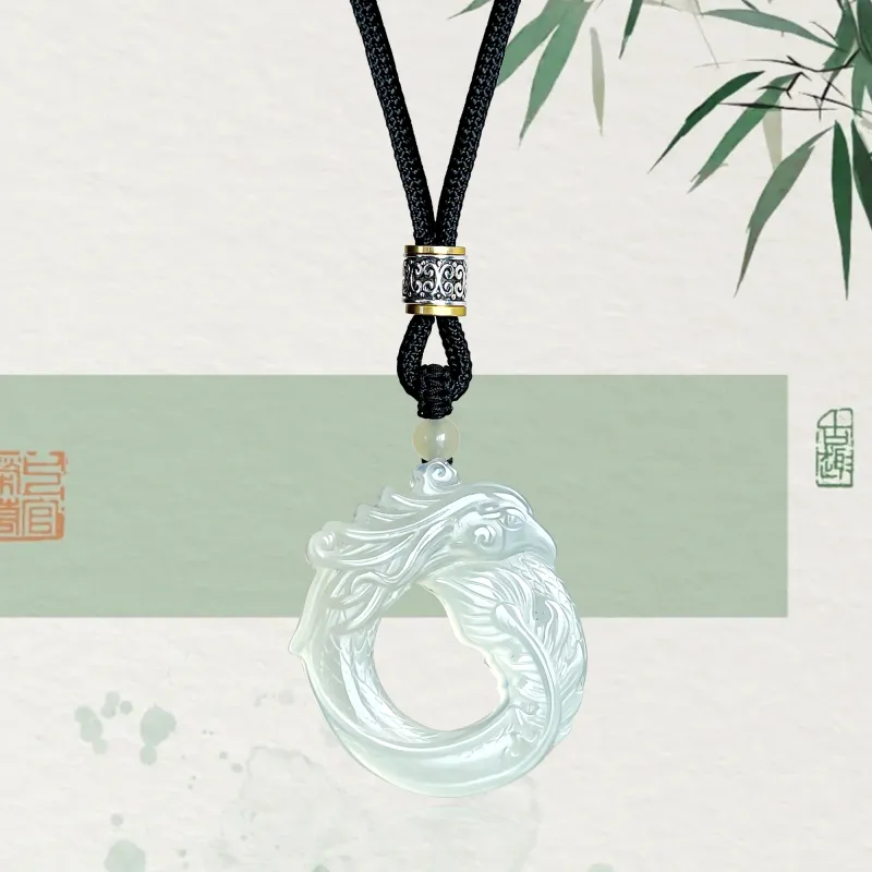 JIAOSHIYU Serpentine Jade Necklaces Unisex-3