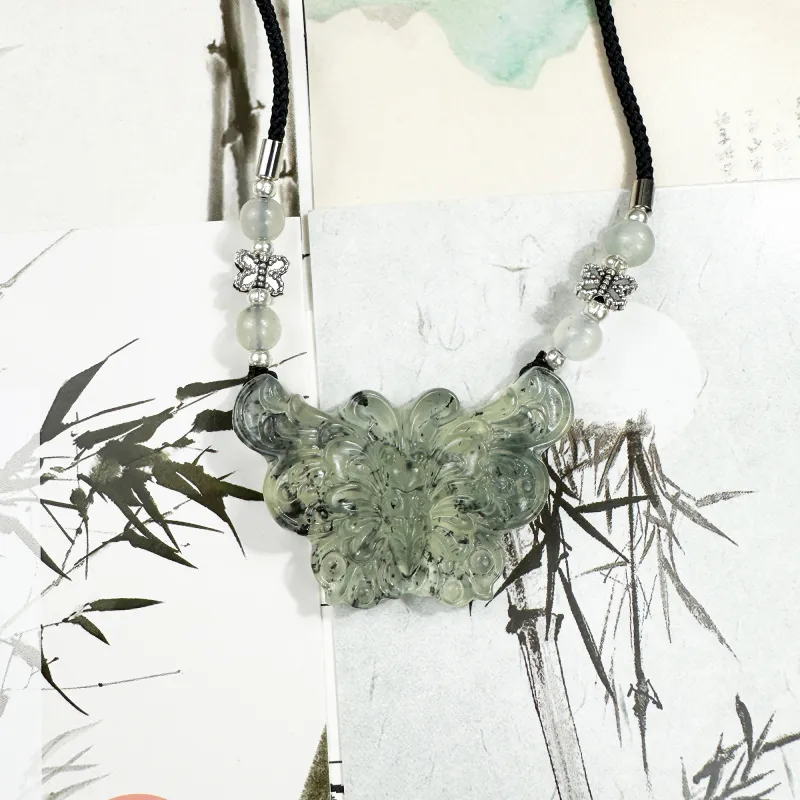 JIAOSHIYU Serpentine Jade Jade Necklaces Unisex-1