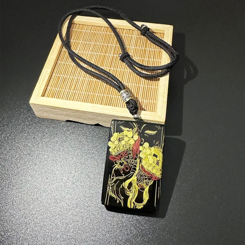JIAOSHIYU Natural Obsidian Necklaces Unisex-2