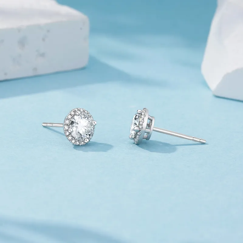 Vcixyou 925 Sterling Silver, Moissanite Stud Earrings Women's-3