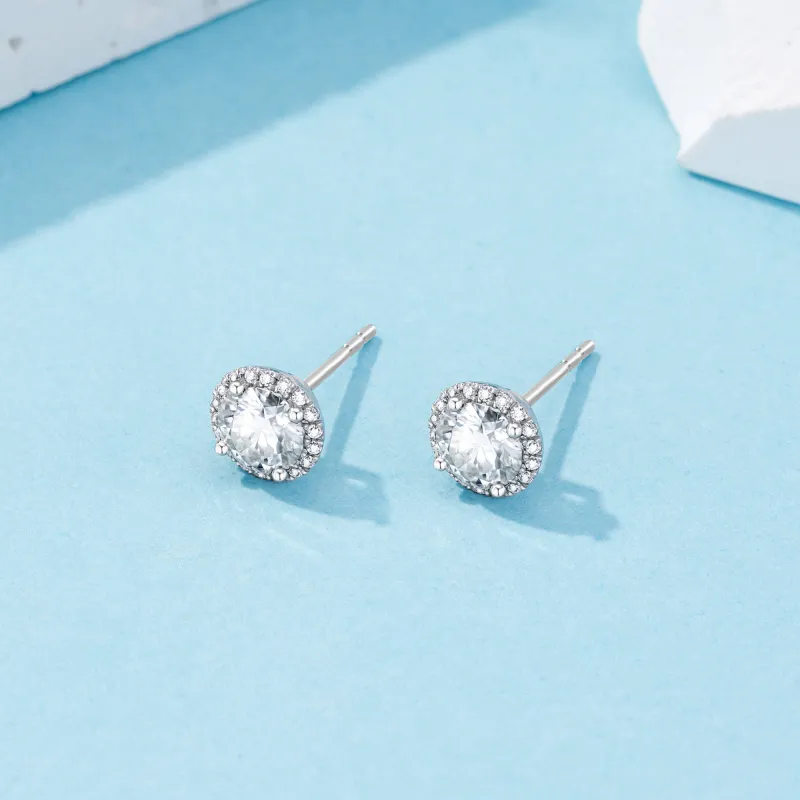 Vcixyou 925 Sterling Silver, Moissanite Stud Earrings Women's-2