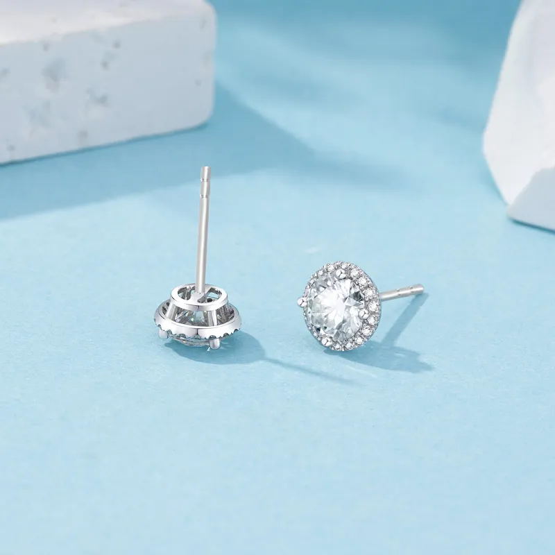 Vcixyou 925 Sterling Silver, Moissanite Stud Earrings Women's-4