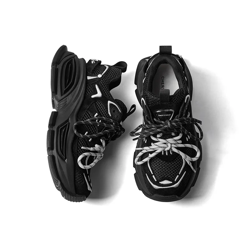 CHERYKALLY Anti-Slip Wear-Resistant Breathable Height Increasing Low-Top Chunky Sneakers Women's-10
