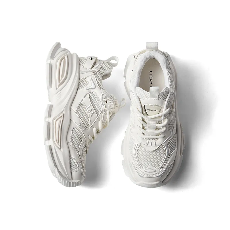 CHERYKALLY Anti-Slip Wear-Resistant Breathable Height Increasing Low-Top Chunky Sneakers Women's-16